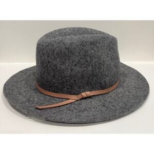 NWT Banana Republic Wool Felt Fedora Hat Leather Trim Size S/M